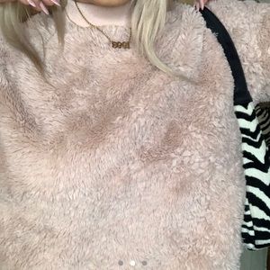Pink fuzzy sweater